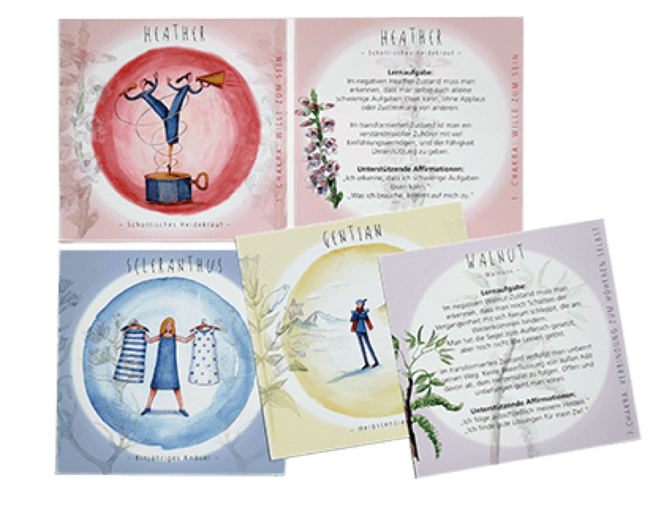 Karten aus dem Kartenset Bachblüten